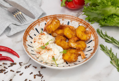 Креветки в панировке пармезан